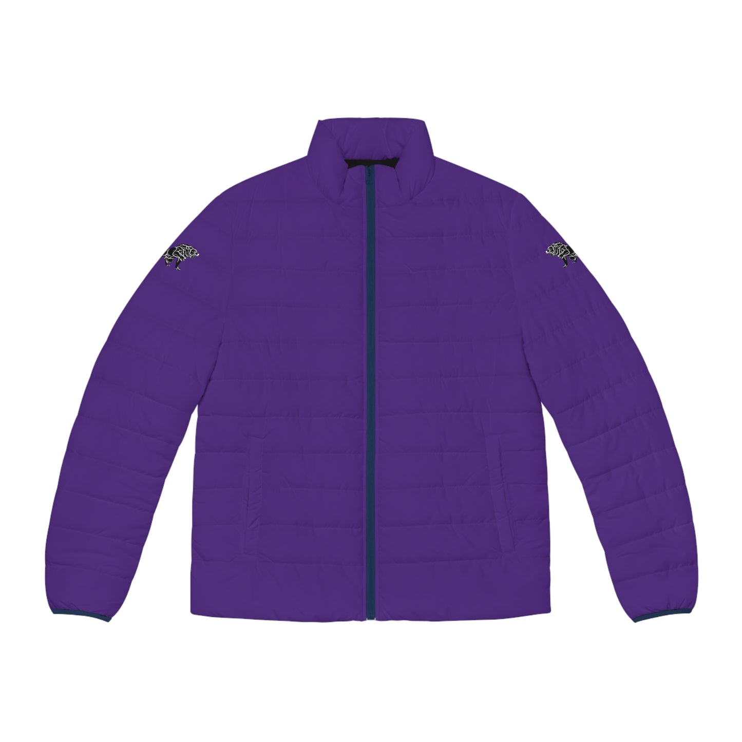 Men's Purple Puffer Jacket (AOP)