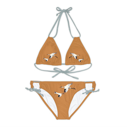 Light Brown Strappy Bikini Set (AOP)