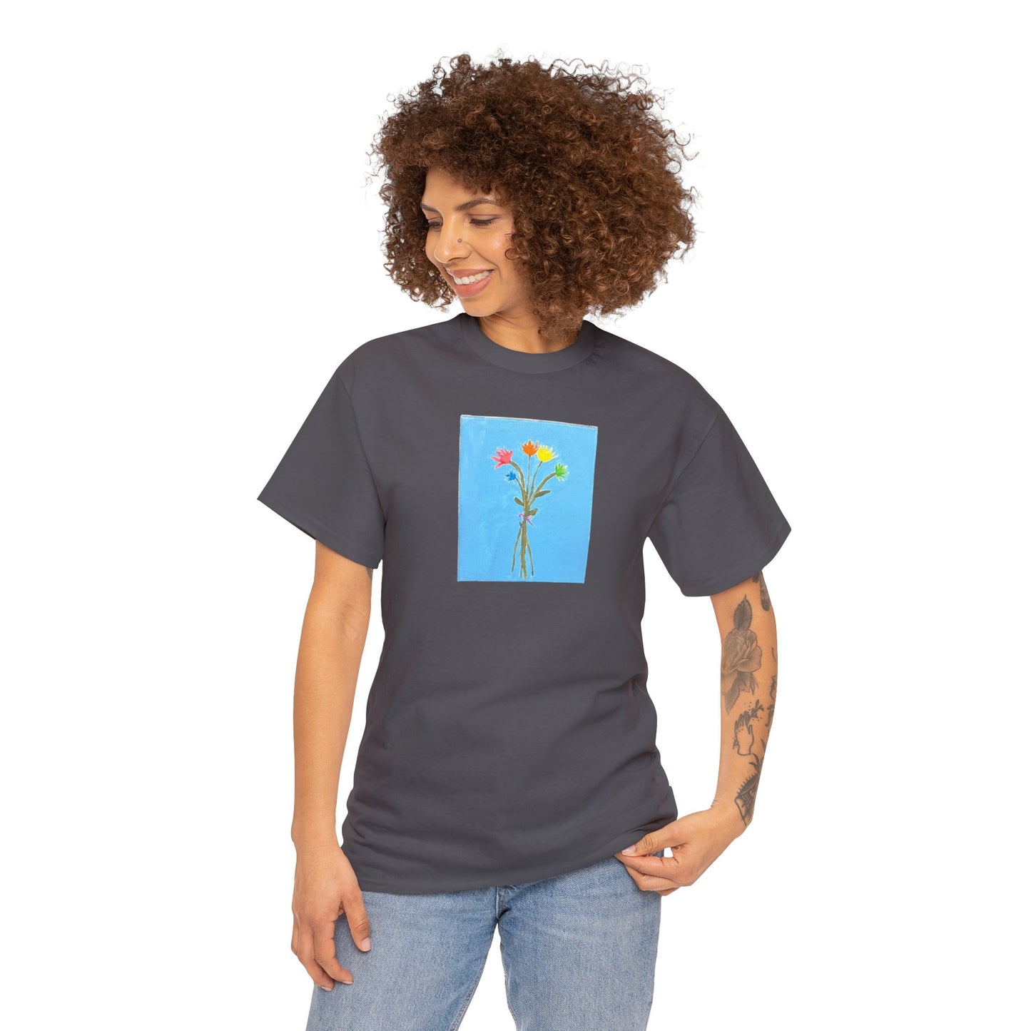 Matiby "Artzy" Flower Unisex Heavy Cotton Tee