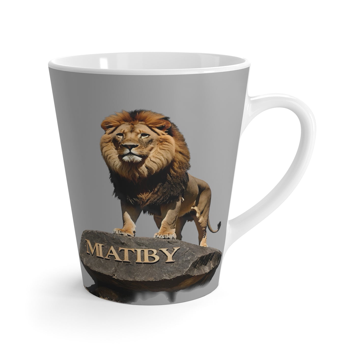 Matiby Lion Mug, Light Grey