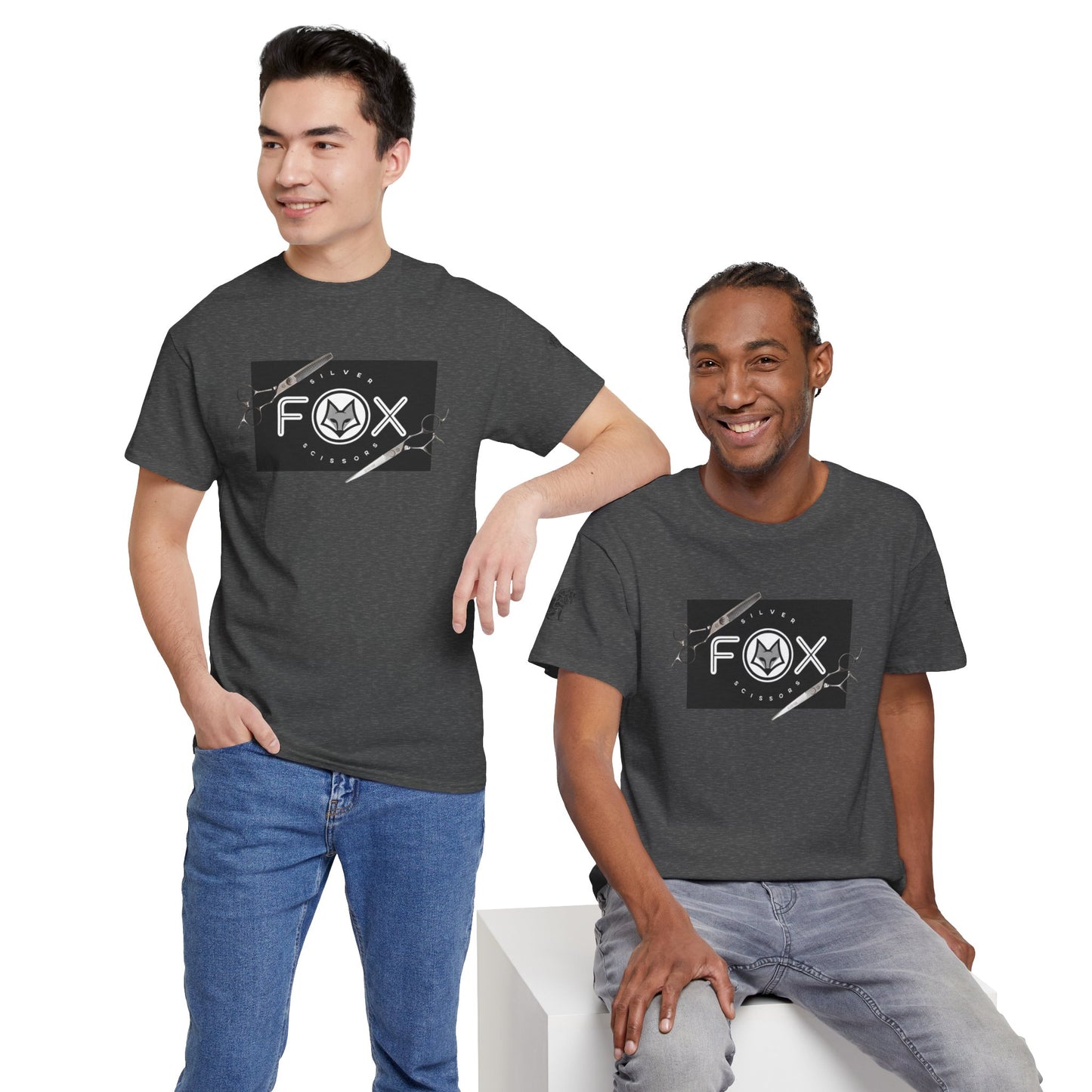 Silver Fox Scissors Unisex Heavy Cotton Tee