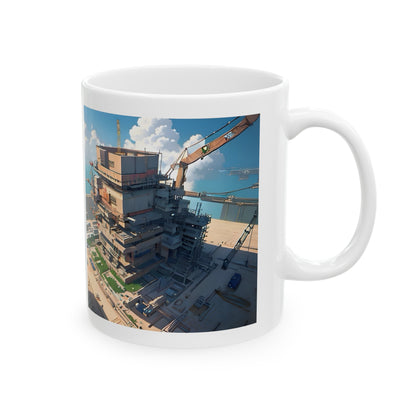 Artzy Construction Ceramic Mug, 11oz