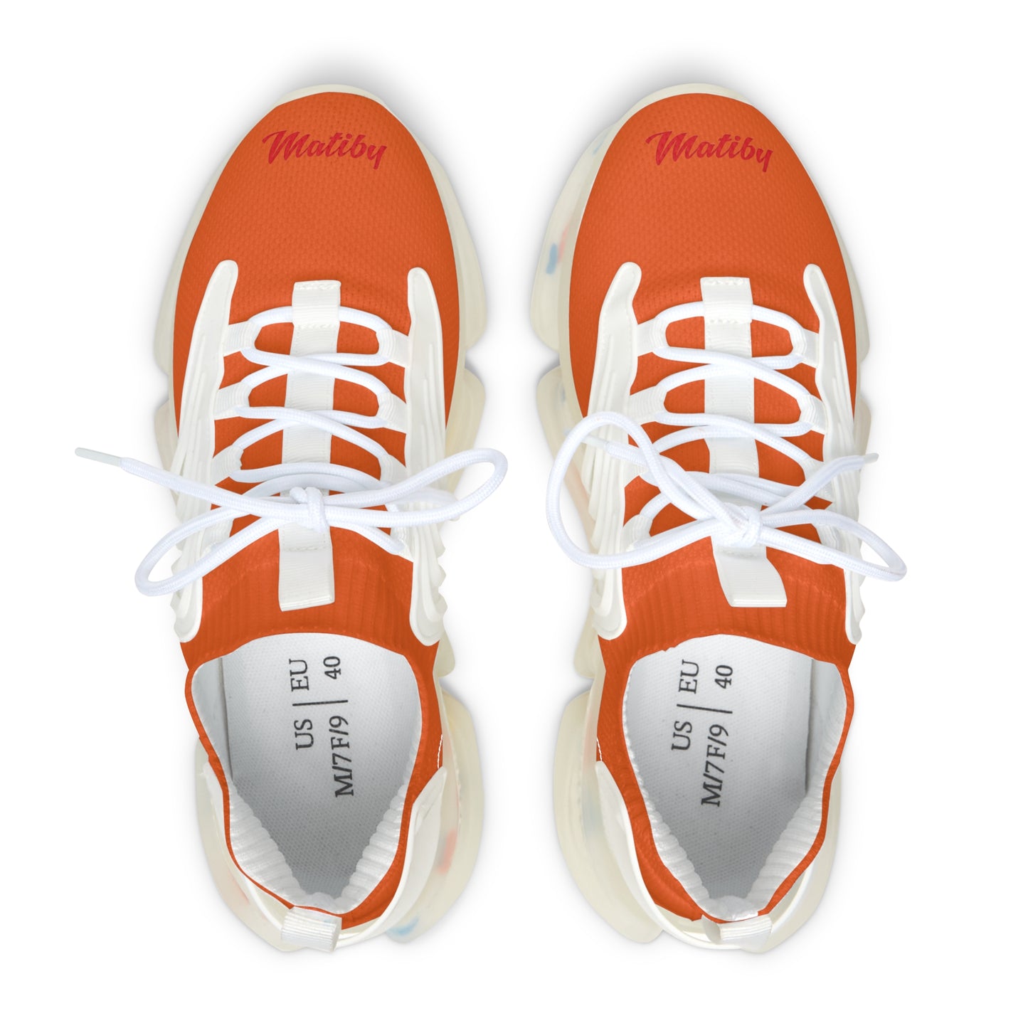 Women's Orange Mesh Sneakers