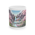 Sakura Mountain Vista White Ceramic Mug – Life’s Little Wonders Cup (11oz/15oz)