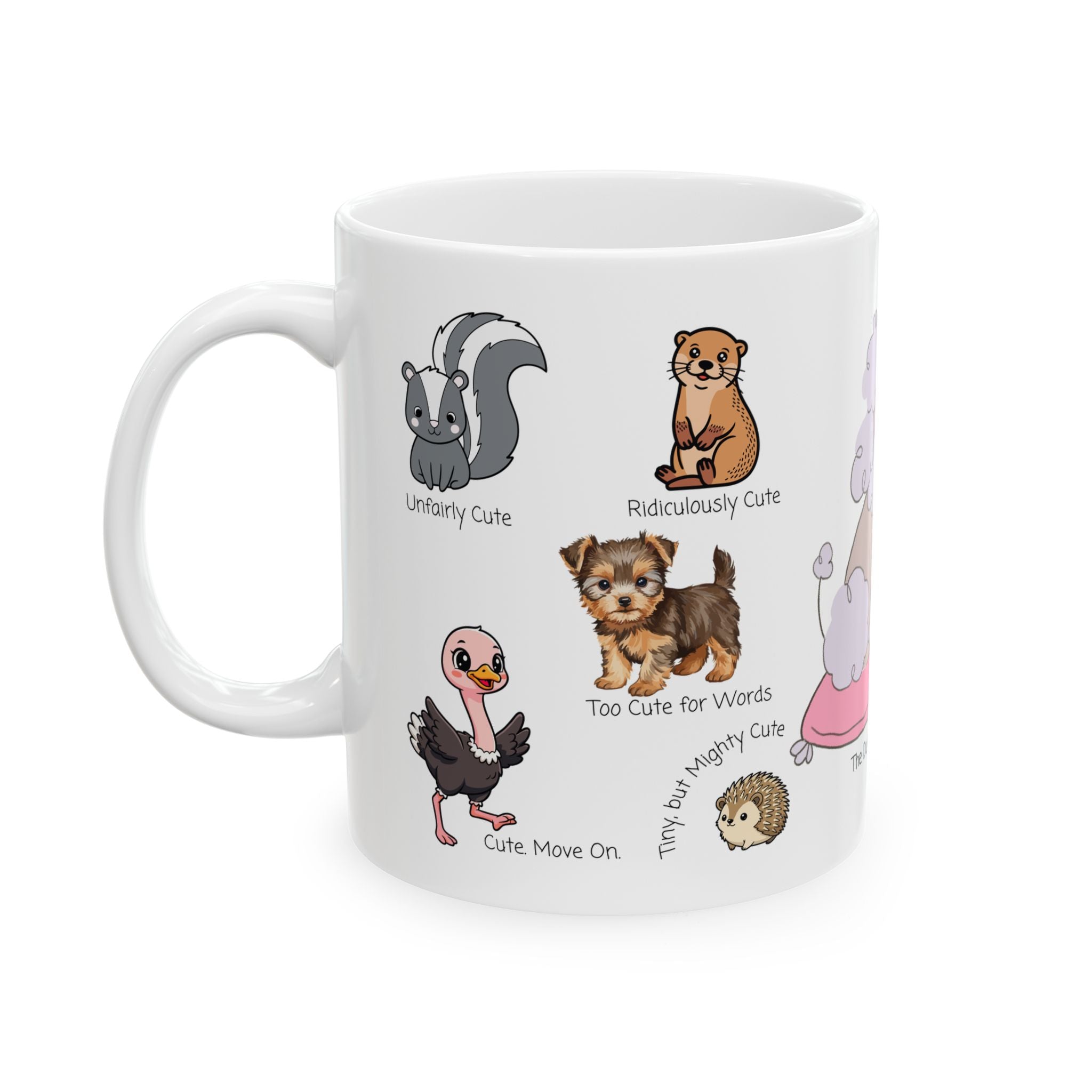 The Duchess of Denier White Ceramic Mug — Tiny, But Mighty Cute Overload Cup (11oz/15oz)