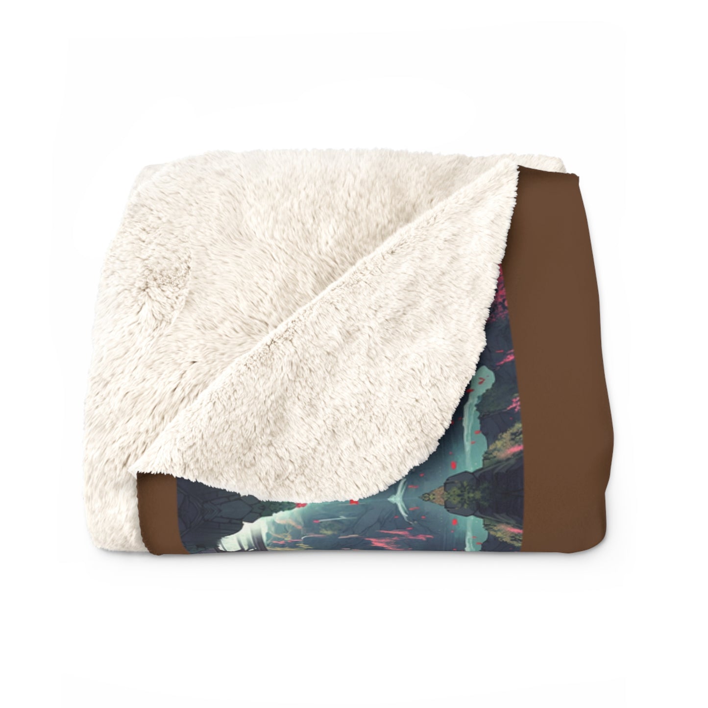 Artzy Scenic Brown Sherpa Fleece Blanket