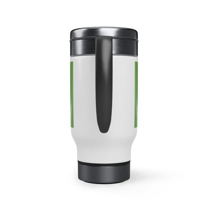 Green Stainless Steel Travel Mug with Handle, 14oz