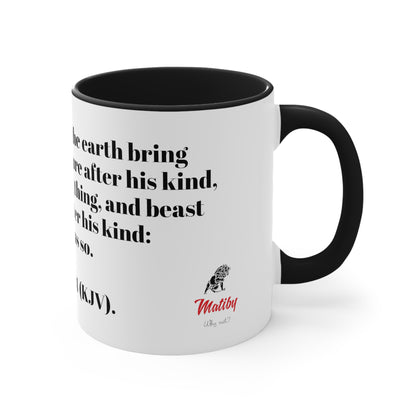 Bible Speaks Gen 1:24 Accent Mug, 11oz