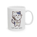 Cute Soft But Spicy Kitty White Ceramic Mug – 'So Fluffy' Cat 11oz & 15oz Tea Cup