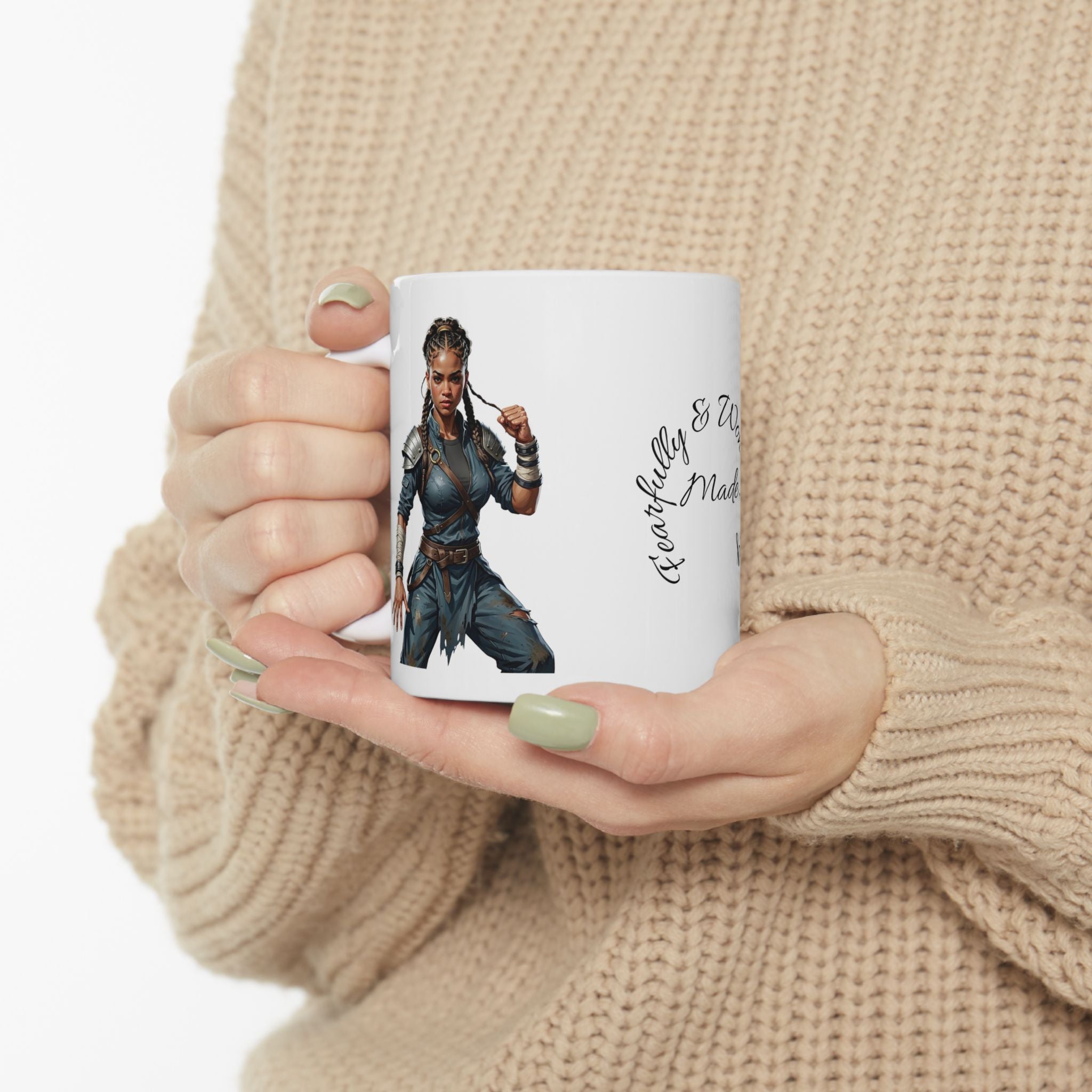 Gentle Woman of Valor #27 White Ceramic Mug - Fearfully & Wonderfully Made Tribute Cup (11oz/15oz)