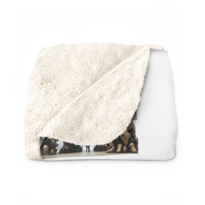 Matiby MEK White Sherpa Fleece Blanket