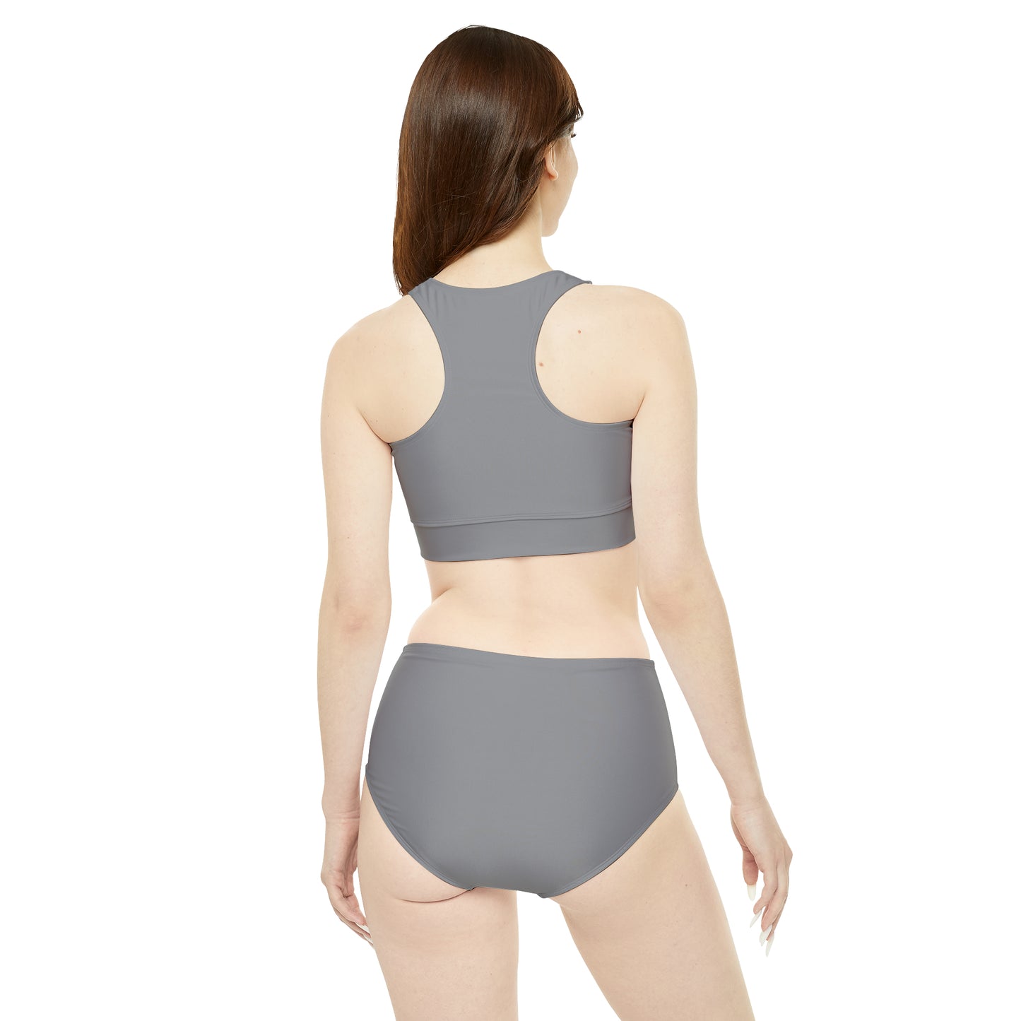 Grey Sporty Bikini Set (AOP)