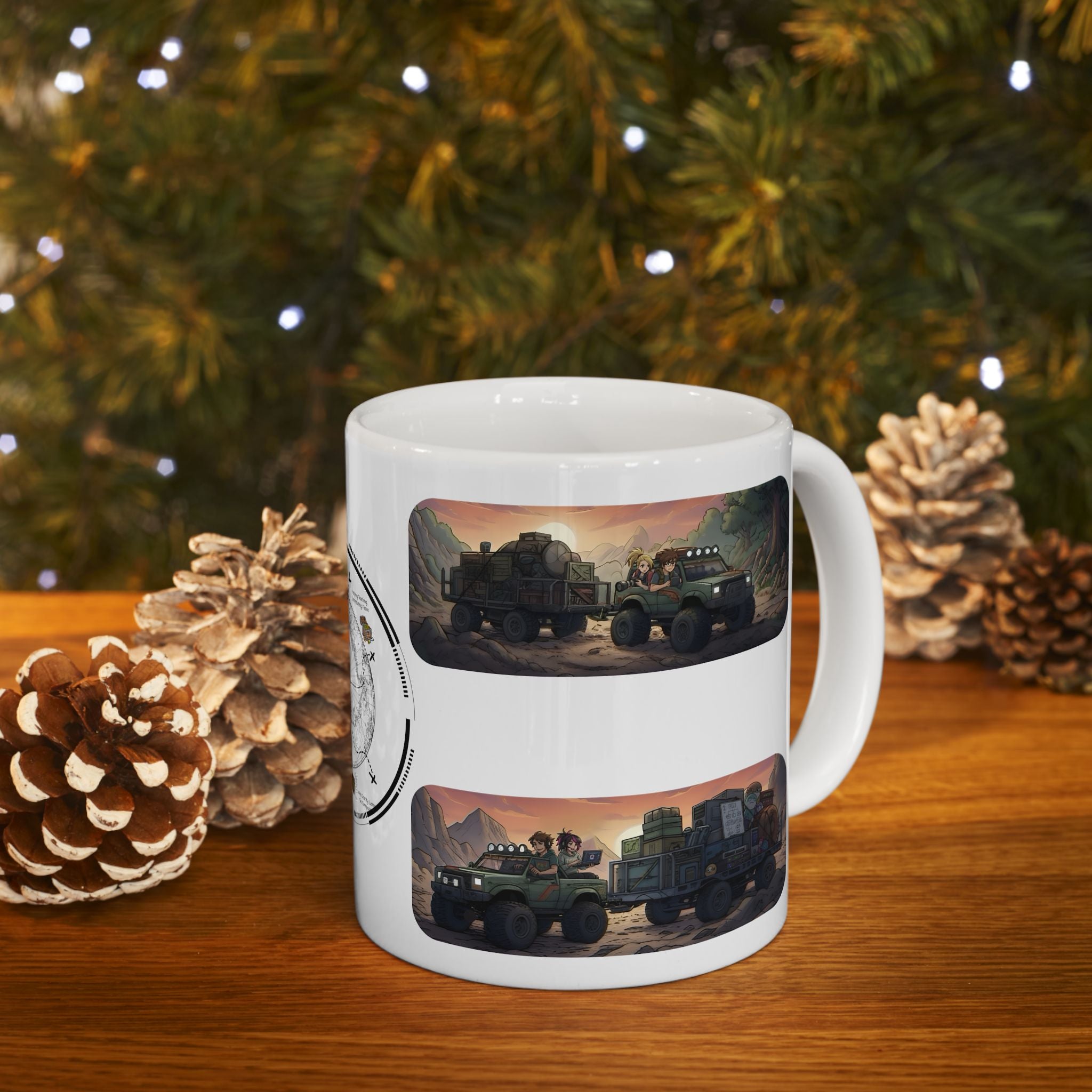 Adventure 4x4 Trucks #22, Game Dev, Photography, & Explorers On The Go White Ceramic Mug — Find Your Path To The Essentials Cup (11oz & 15oz)