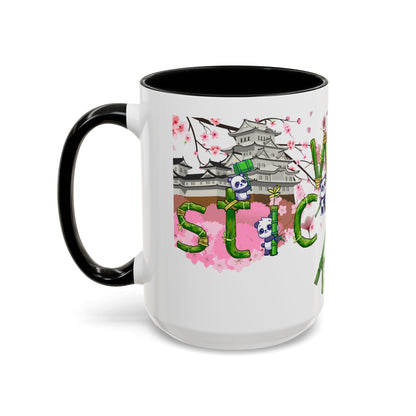 Stickman, Stickwoman Bamboo Panda Accent Mug (11, 15oz), Nature Lovers Mug, Gifts For All Seasons, Panda Lovers, Mother's Day, Father's Day