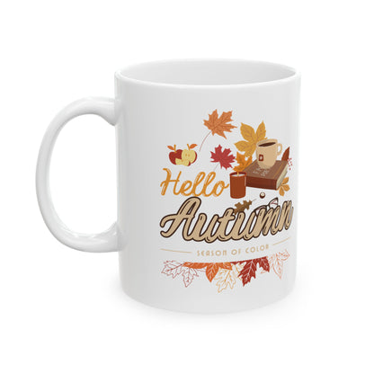 Journeys Hello Autumn Seasons of Change Ceramic Mugs, Gifts for the Holidays, Seasonal Mugs, Mug for All Occasions, Thanksgiving Mug