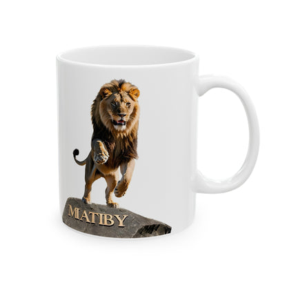 Matiby Lion Ceramic Mug, 11oz