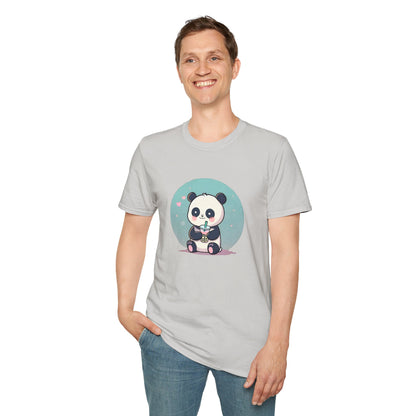 Panda With Boba Unisex Softstyle T-Shirt