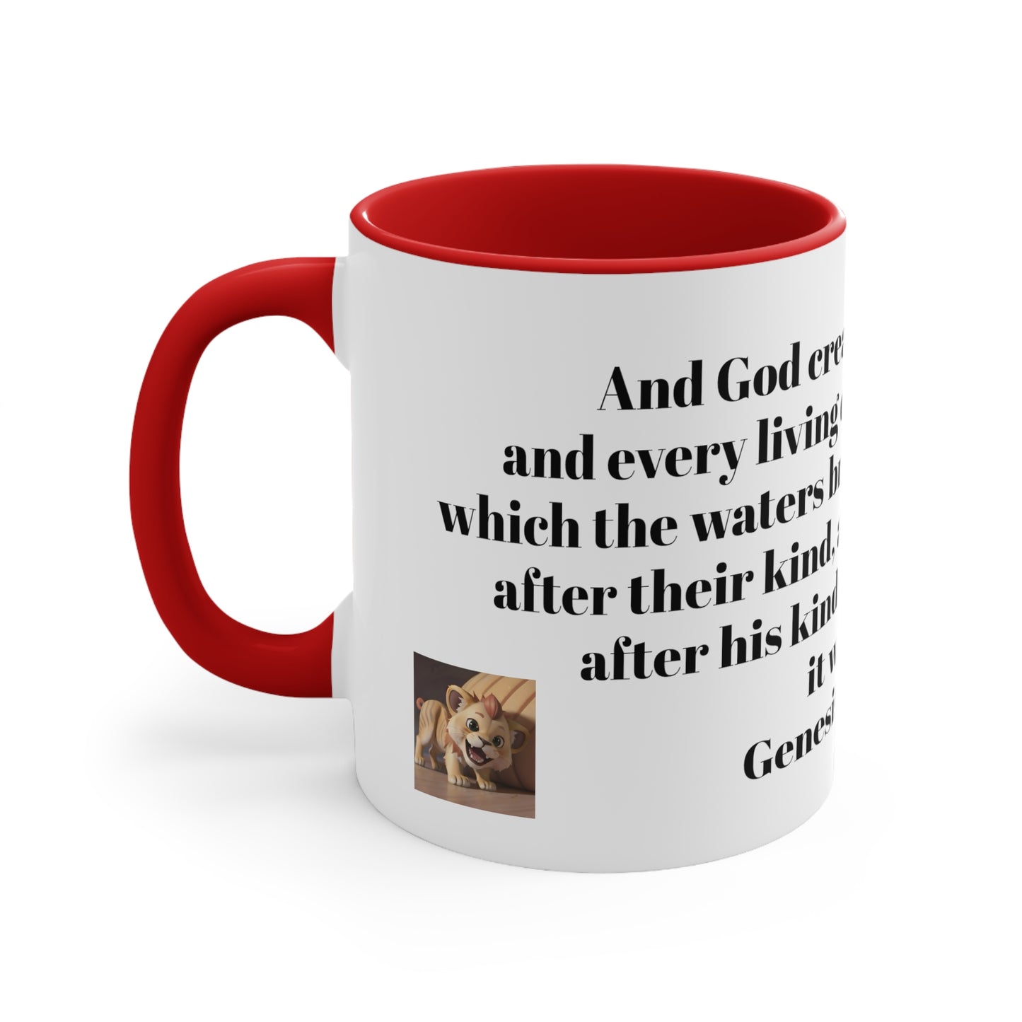 Bible Speaks Gen 1:21 Accent Mug, 11oz