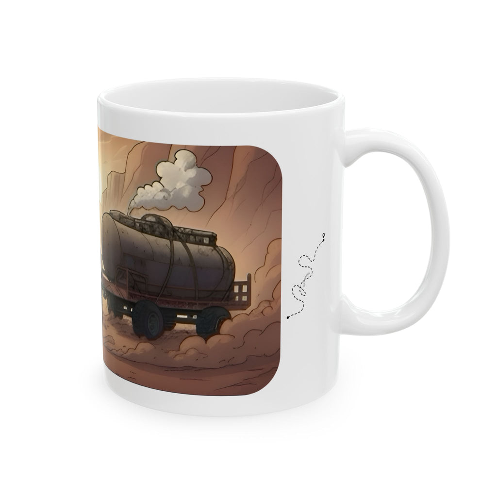 Adventure 4x4 Trucks #53, Grain Haulers White Ceramic Mug — Find Your Path To The Essentials Cup (11oz & 15oz)