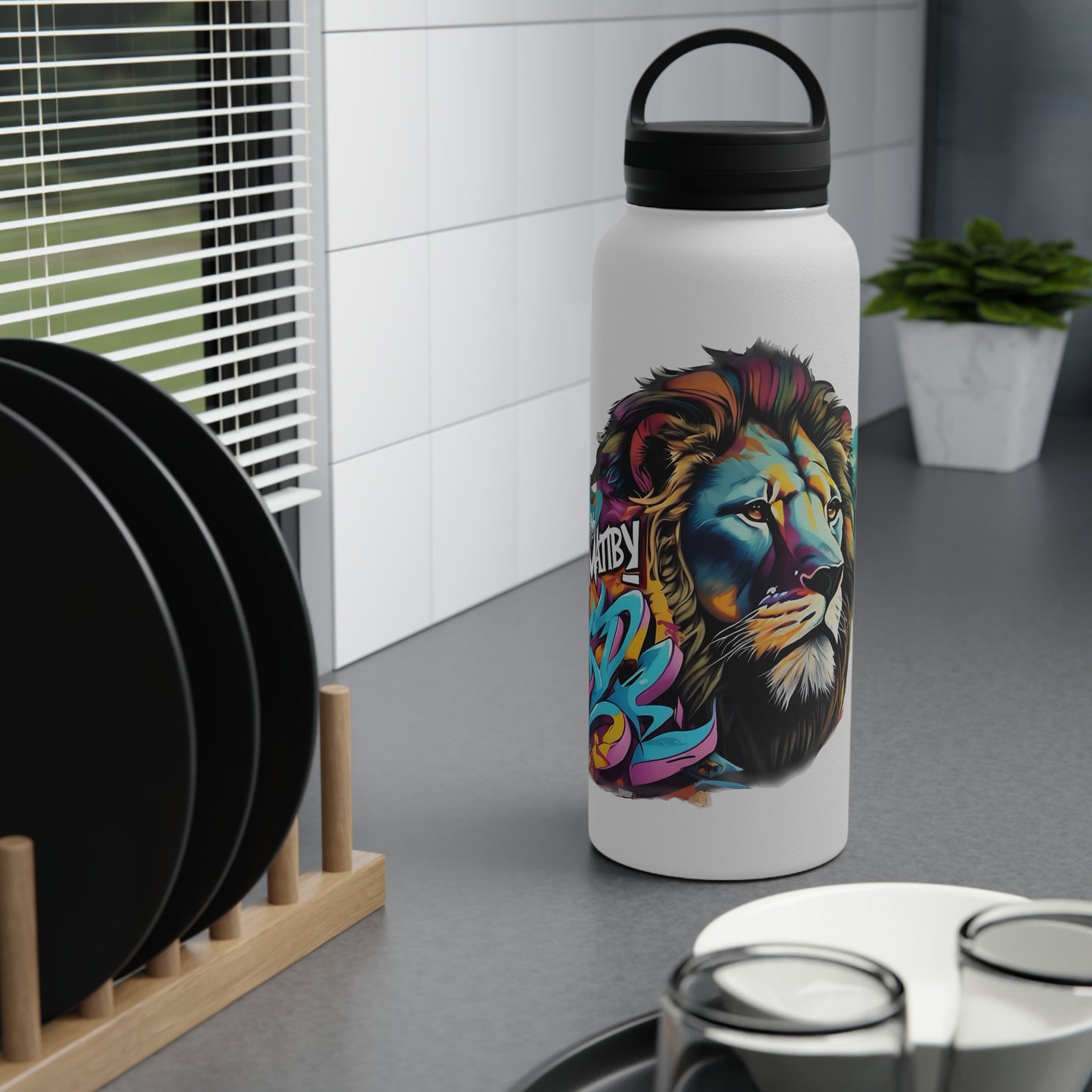 Matiby Matiffi Stainless Steel Water Bottle, Handle Lid