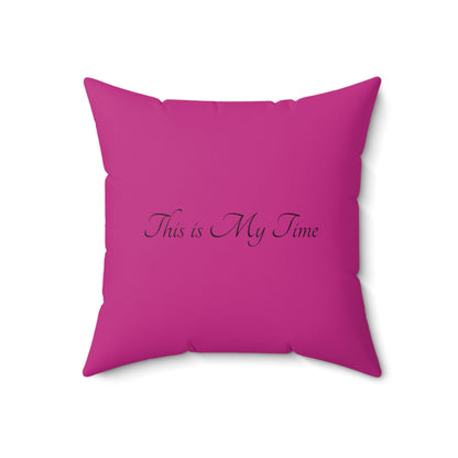 Pink Matiby Flower Spun Polyester Square Pillow