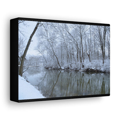 Winter River Black Canvas Gallery Wraps