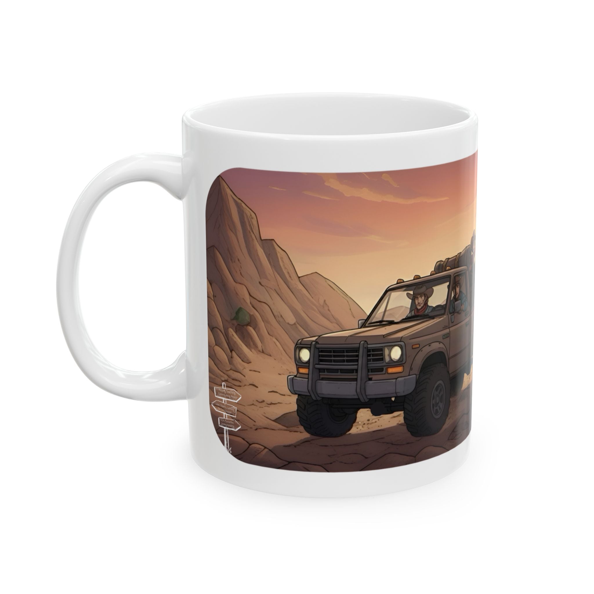 Adventure 4x4 Trucks #20, Wrangler Cowboy Ranchers On The Go White Ceramic Mug — Find Your Path To The Essentials Cup (11oz & 15oz)