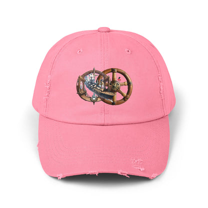 Nautical Unisex Distressed Cap