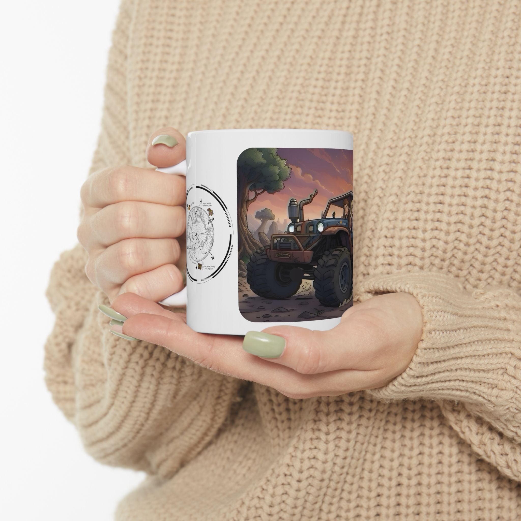 Adventure 4x4 Trucks #16, Freedom Buggy Lovers On The Go White Ceramic Mug — Find Your Path To The Essentials Cup (11oz & 15oz)