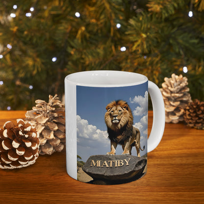 Matiby Lion Ceramic Mug, 11oz