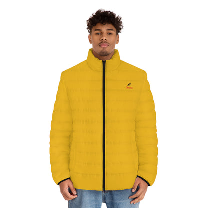 Men's Yellow Puffer Jacket (AOP)