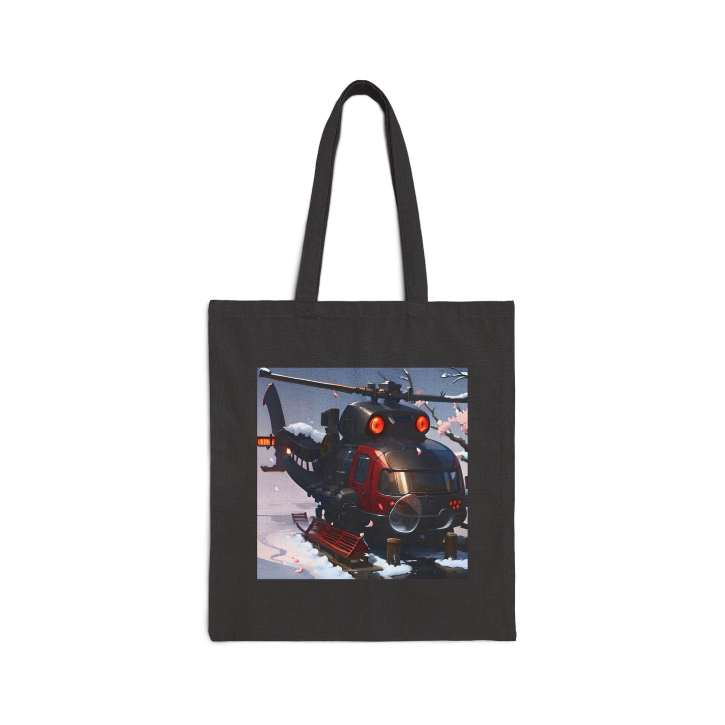 Helicopter Cotton Canvas Tote Bag