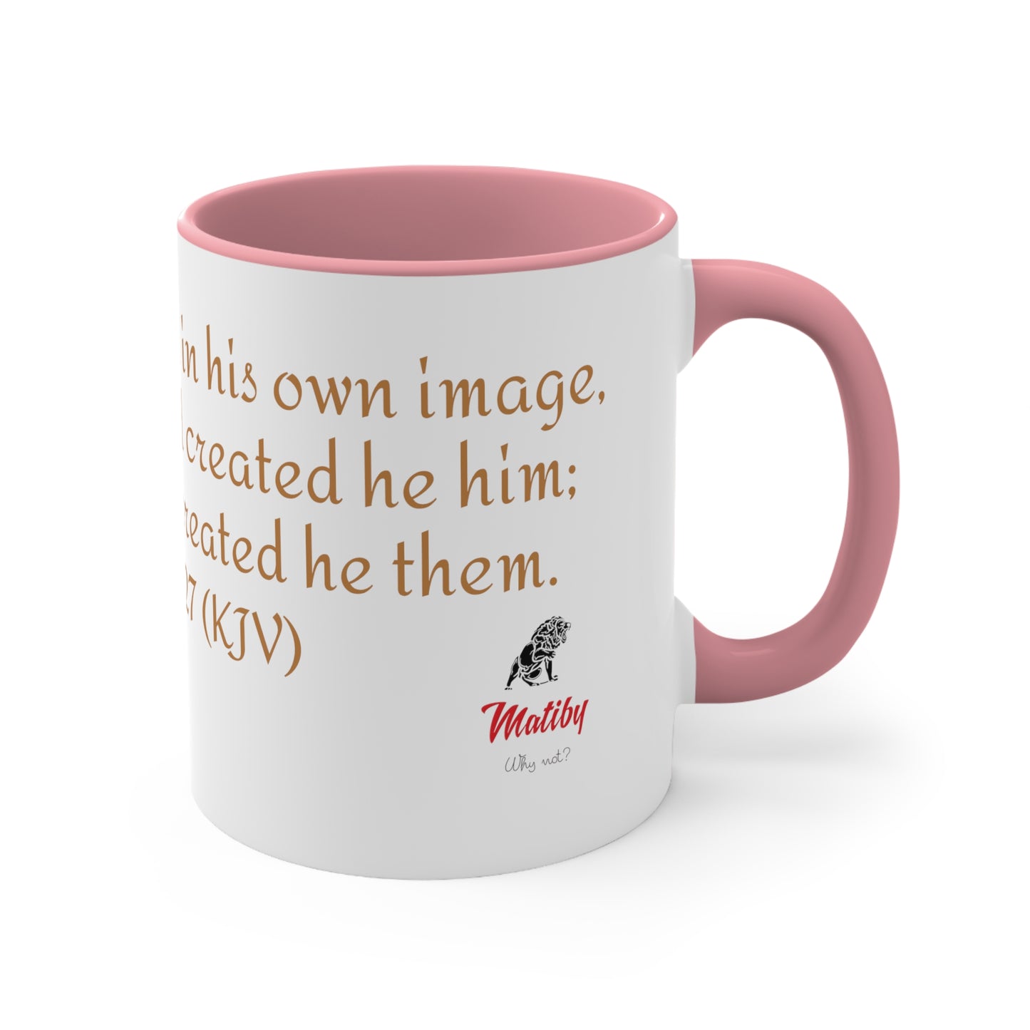 Bible Speaks Gen 1:27 Accent Mug, 11oz