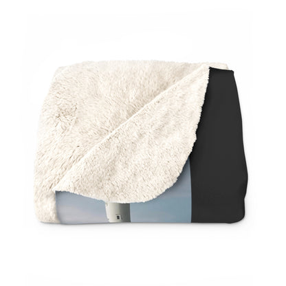 Matiby Lighthouse Black Sherpa Fleece Blanket