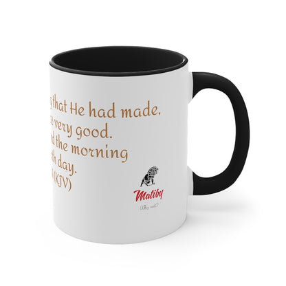 Bible Speaks Gen 1:31 Accent Mug, 11oz