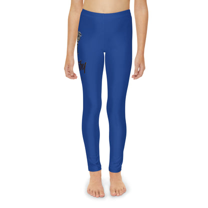 Youth Dark Blue Full-Length Leggings (AOP)