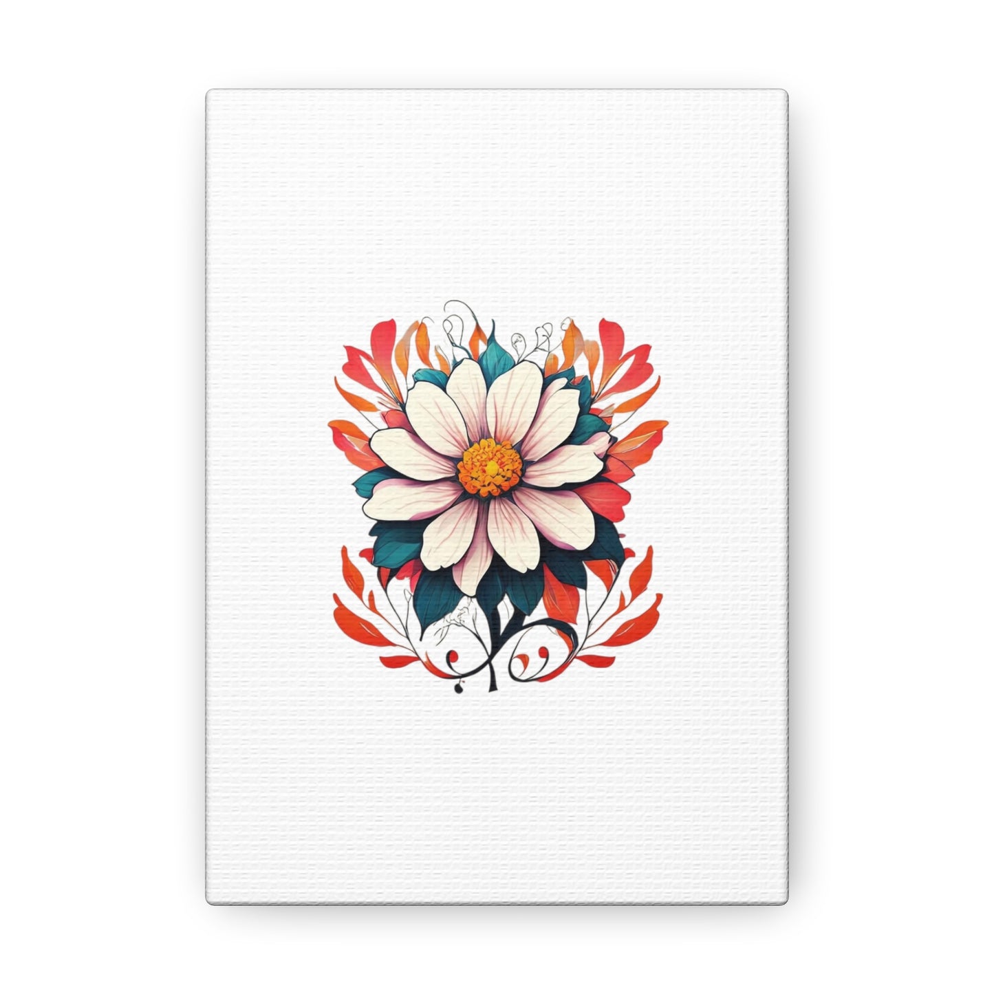 Floral White Canvas Gallery Wraps