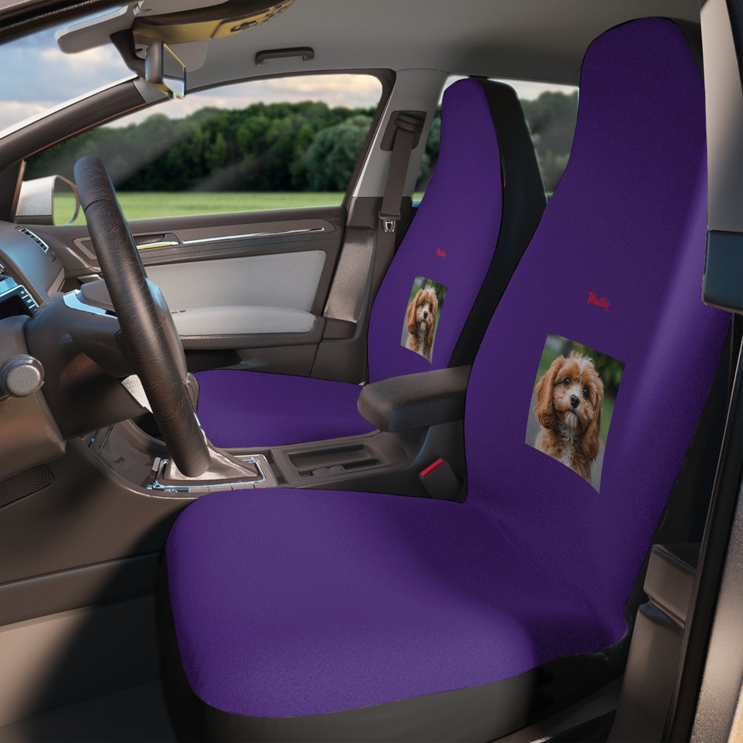 Matiby Puppy Purple Car Seat Covers