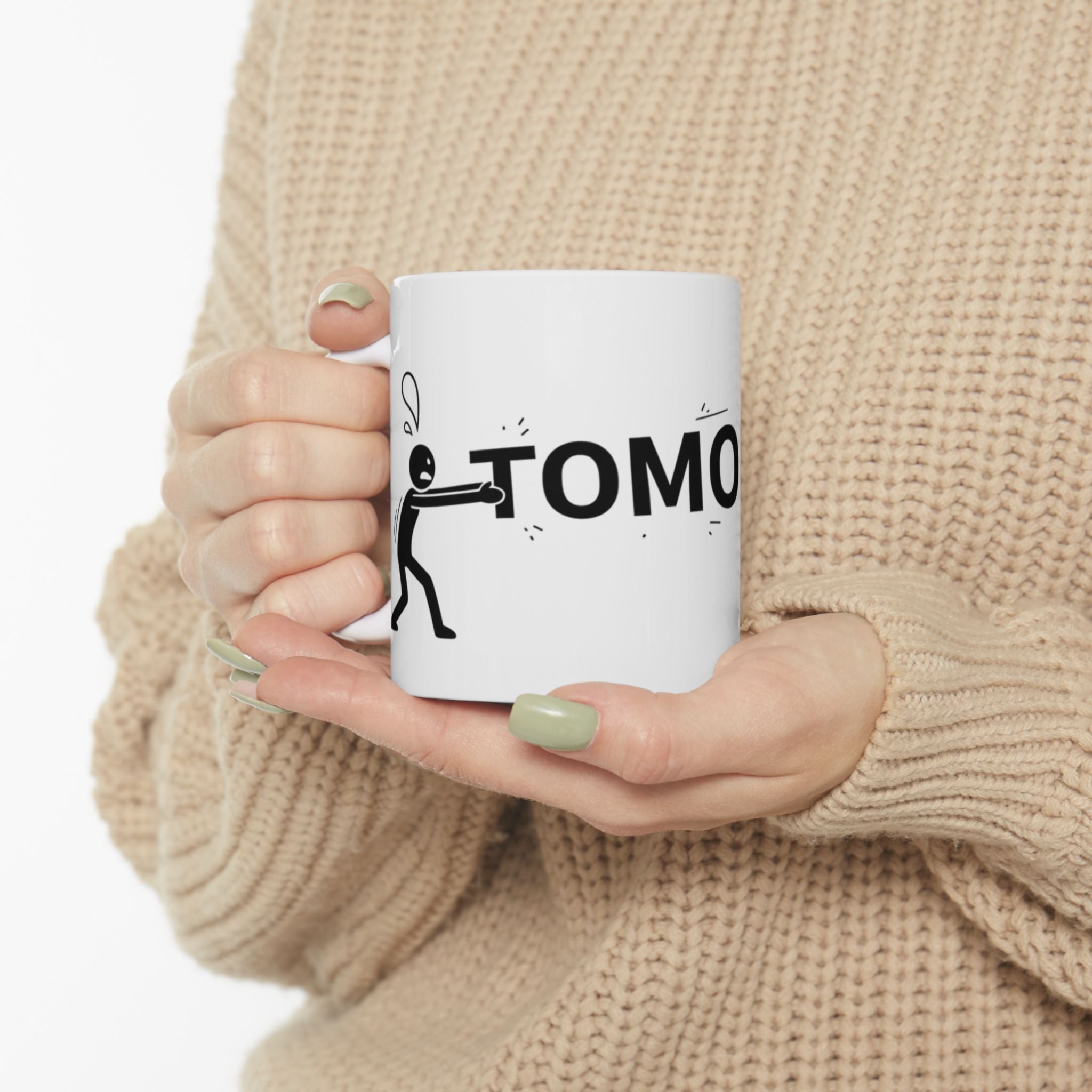 Yearning For Tomorrow White Ceramic Mug — Trying To Get A Grip On The Day Motivational Cup