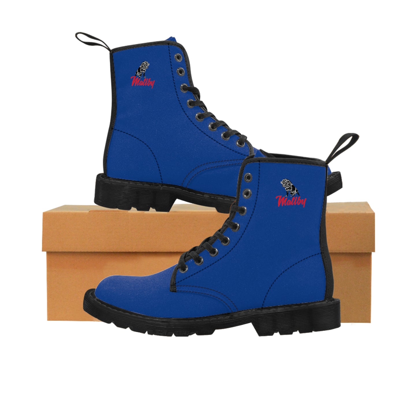 Men's Dark Blue Canvas Boots