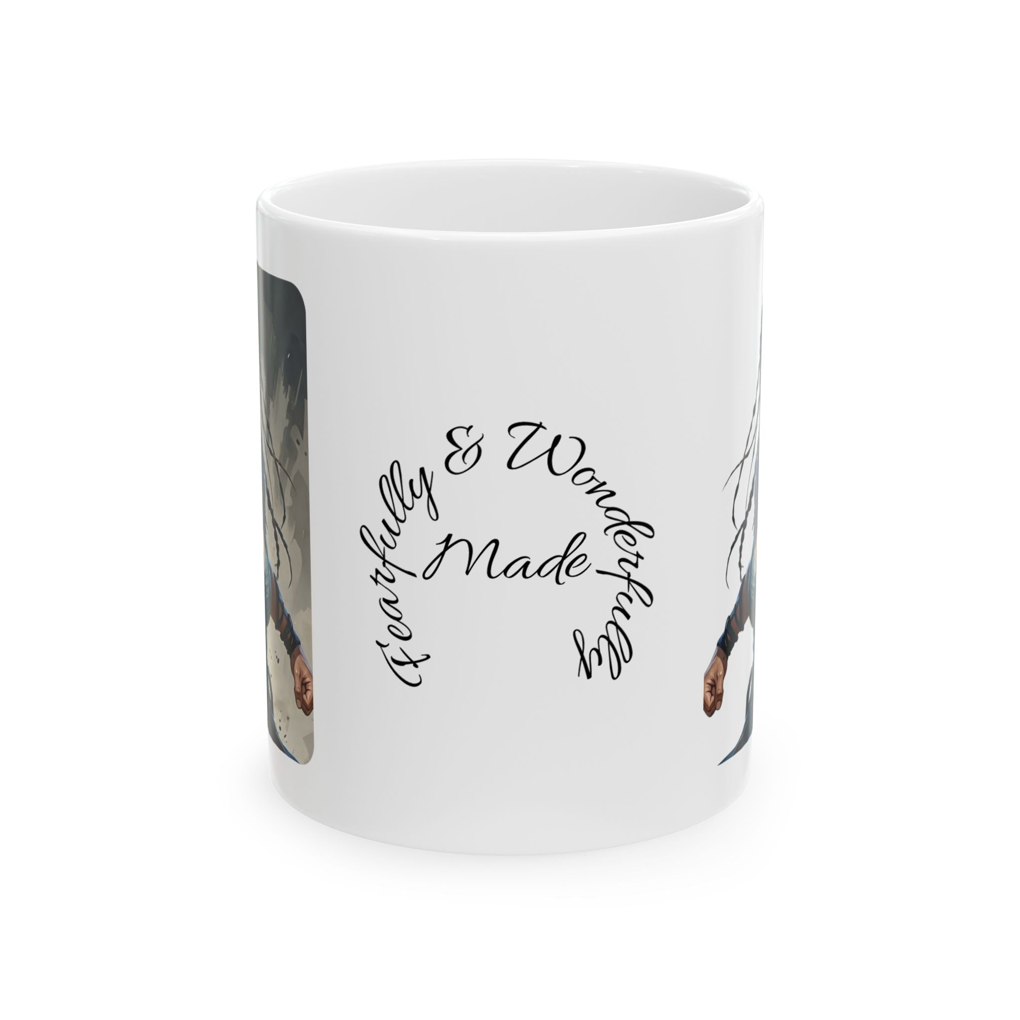 Gentle Woman of Valor #28 White Ceramic Mug - Fearfully & Wonderfully Made Tribute Cup (11oz/15oz)