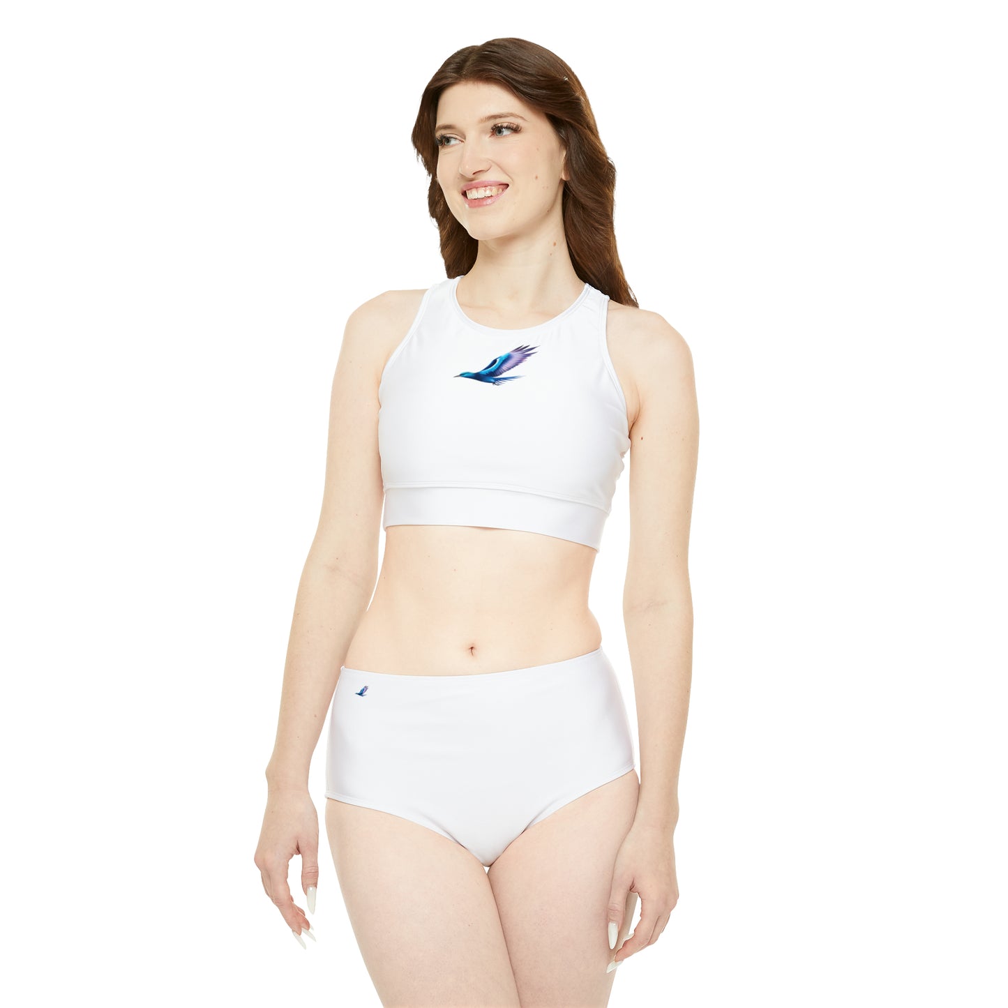 White Sporty Bikini Set (AOP)