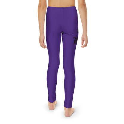 Youth Purple Full-Length Leggings (AOP)