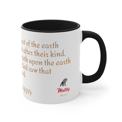 Bible Speaks Gen 1:25 Accent Mug, 11oz