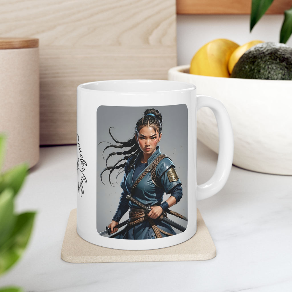 Gentle Woman of Valor #5 White Ceramic Mug - Fearfully & Wonderfully Made Tribute Cup (11oz/15oz)