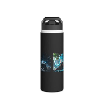 The Rising Stainless Steel Water Bottle, Standard Lid, Black