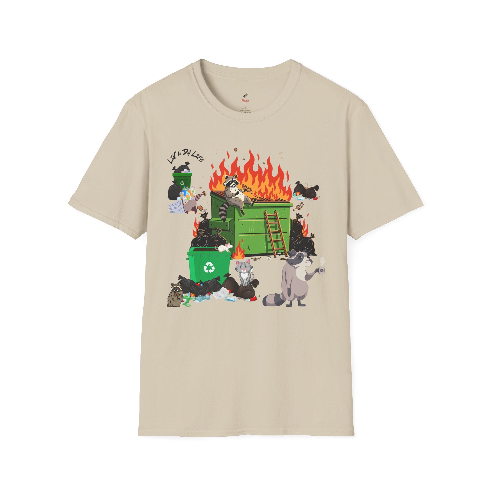 Raccoon Fun #1 Unisex T-Shirt - Dumpster Fire Graphic Tee, Animal Lover Gift, Nature Wildlife Shirt, Funny Graphic Print Apparel, Outdoor