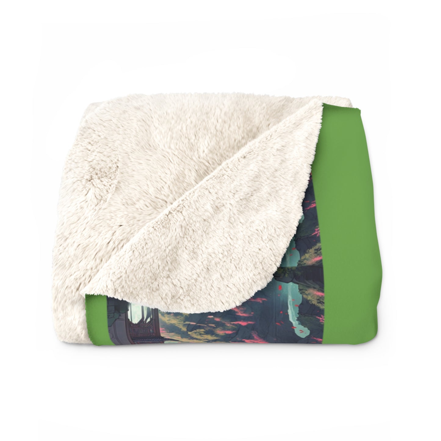 Matiby MEK Green Sherpa Fleece Blanket