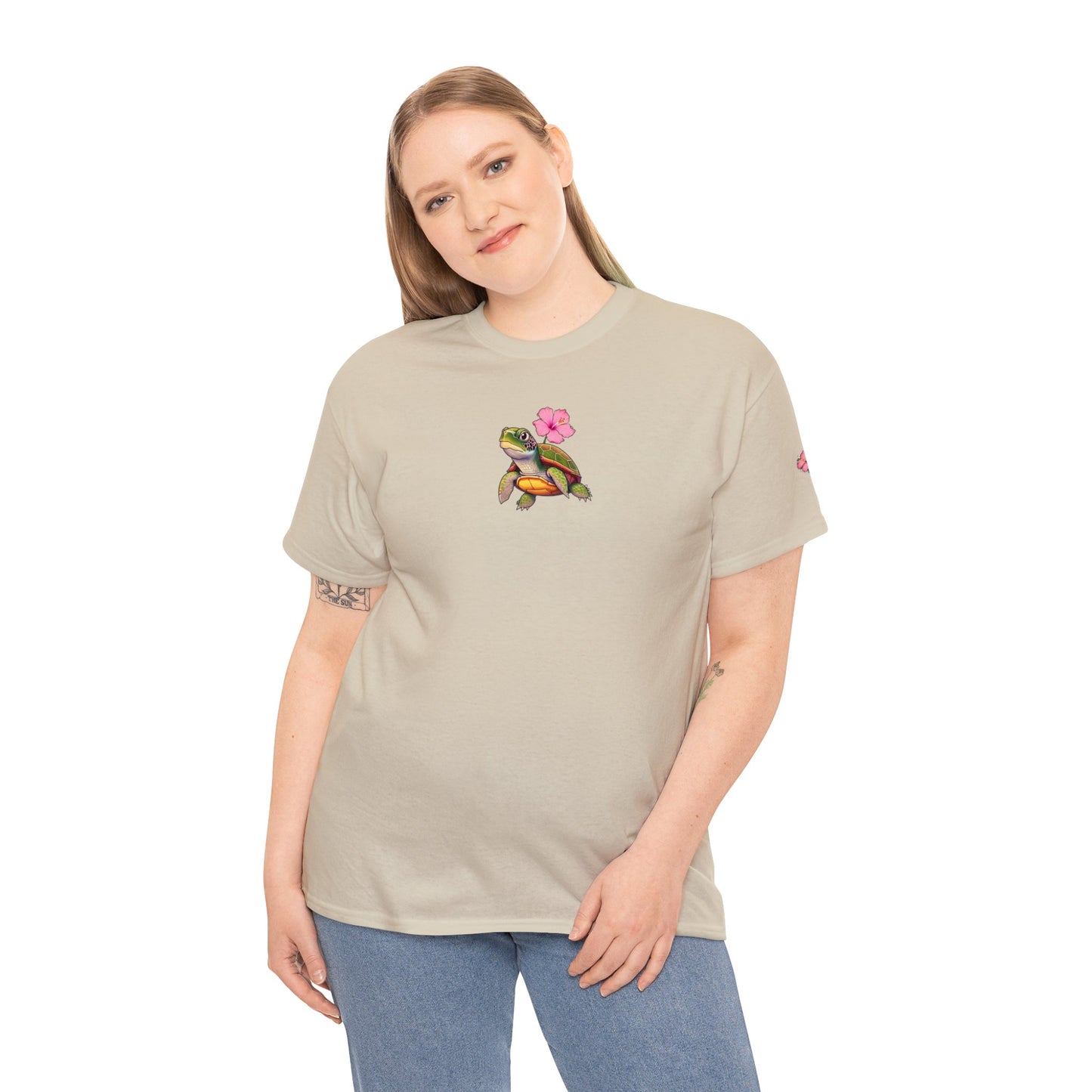 Turtle Flower Unisex Heavy Cotton Tee