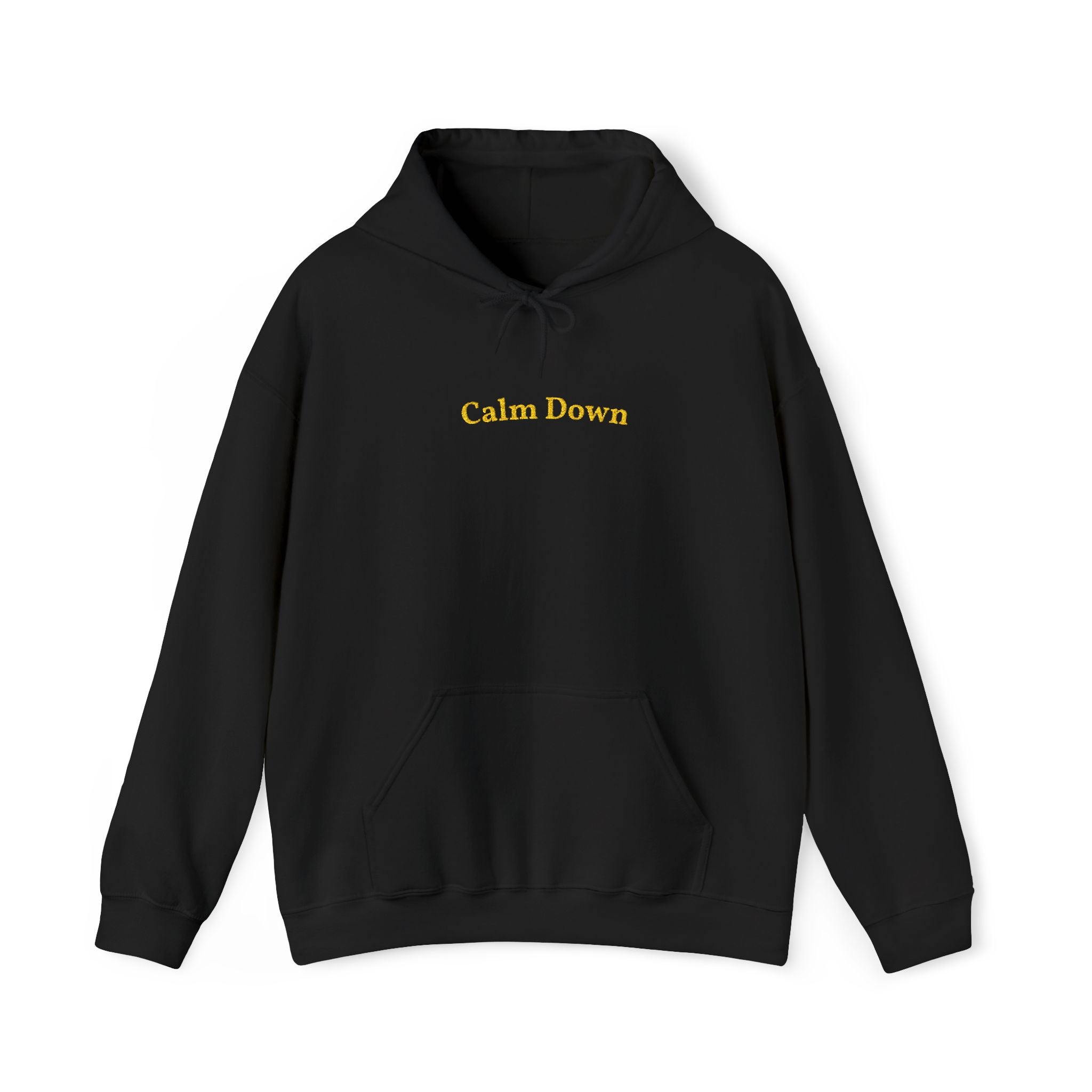 Calm Down Gold Embroidered Unisex Heavy Blend Hooded Sweatshirt, Strength And Hope Hoodie